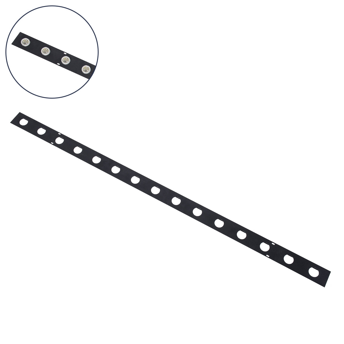 GloboStar® 90237 Μεταλλικο Καλυμμα 1 Μέτρου 15 Τεμαχίων για Ψηφιακή Αλυσίδα Γιρλάντα 20 Σποτ LED με Κωδικό 90140 Μαύρο Μ100 x Π4.7 x Υ1cm - ledmania.gr