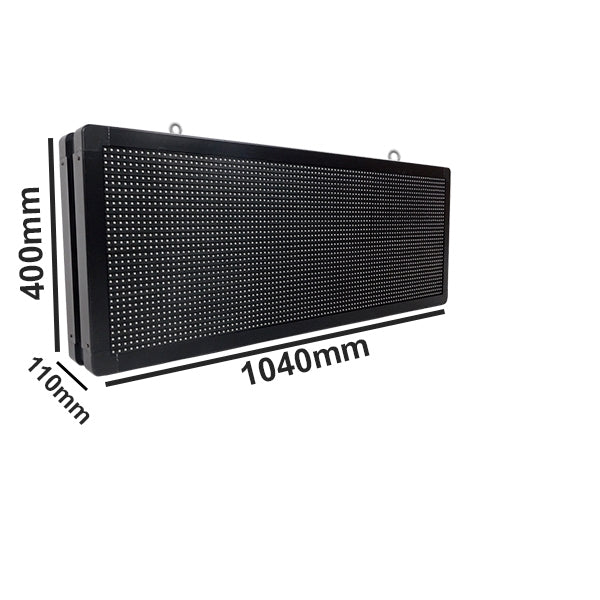 GLOBOSTAR® DISPLAY 90325 Κυλιόμενη Ψηφιακή Επιγραφή Διπλής Όψης 96x32cm P10 96x32 Pixel LED 360W AC 220-240V Αδιάβροχο IP65 Πολύχρωμο RGB - WiFi Control μέσω FK APP - Αισθητήρας Θερμοκρασίας & Υγρασίας - Μ104 x Π12 x Υ40cm - 2 Χρόνια Εγγύηση