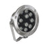 GLOBOSTAR® UNDERWATER-JERRY 90425 Υποβρύχιο Επιφανειακό Σποτ για Σιντριβάνια/Πισίνες LED 12W 1020lm 30° DC 24V Αδιάβροχο IP68 RGBW DMX512 Dimmable - Ανοξείδωτο Ατσάλι 304 - Μ14.5 x Π7 x Υ19cm - 3 Χρόνια Εγγύηση - ledmania.gr