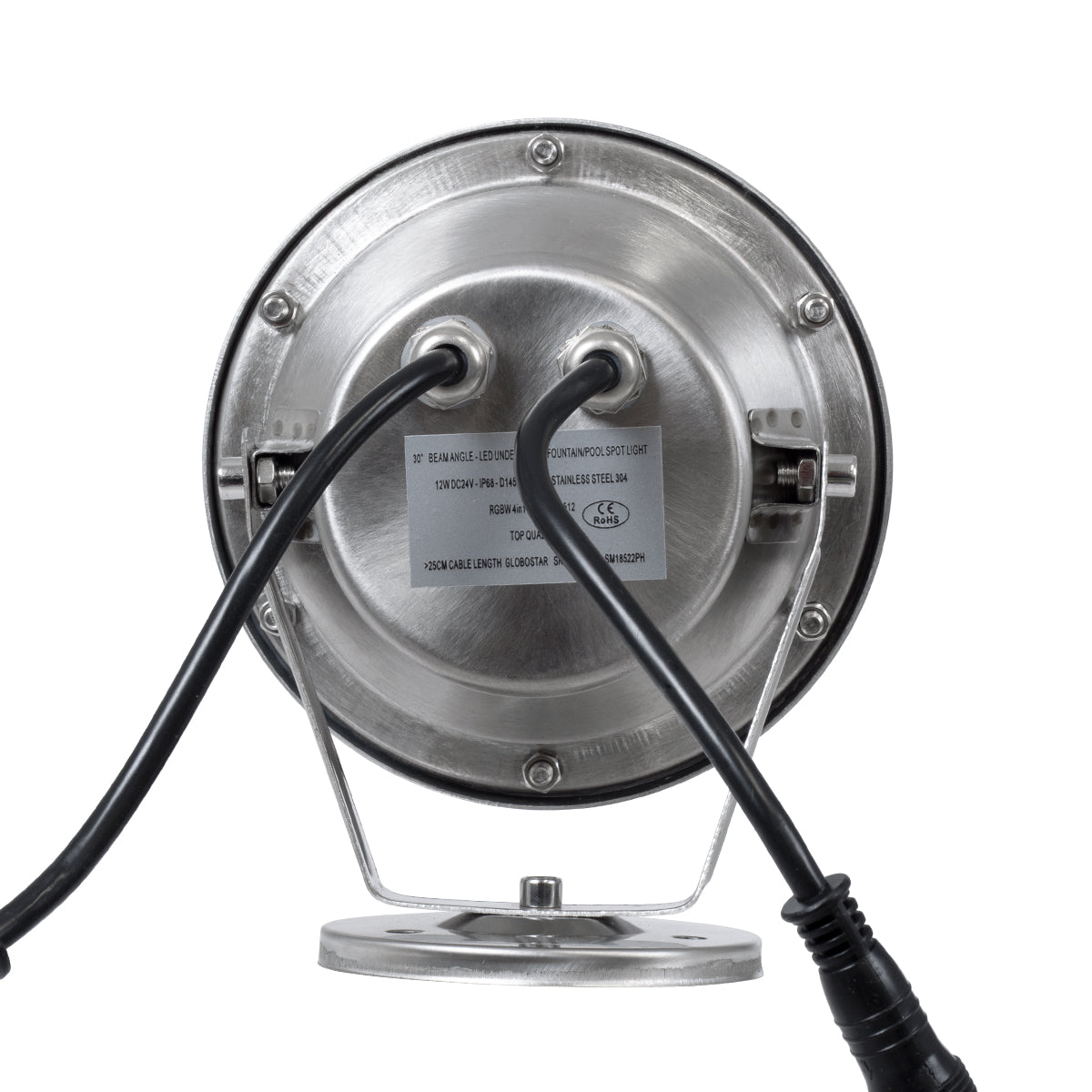 GloboStar® UNDERWATER-DENIS 90431 Υποβρύχιο Επιφανειακό Φωτιστικό Σποτ Ειδικό για Σιντριβάνια - Πισίνες - Τζακούζι LED 12W 1020lm 30° DC 24V Αδιάβροχο IP68 Μ14.5 x Π7 x Υ17cm RGBW DMX512 - Ανοξείδωτο Ατσάλι SS304 - 3 Χρόνια Εγγύηση - ledmania.gr
