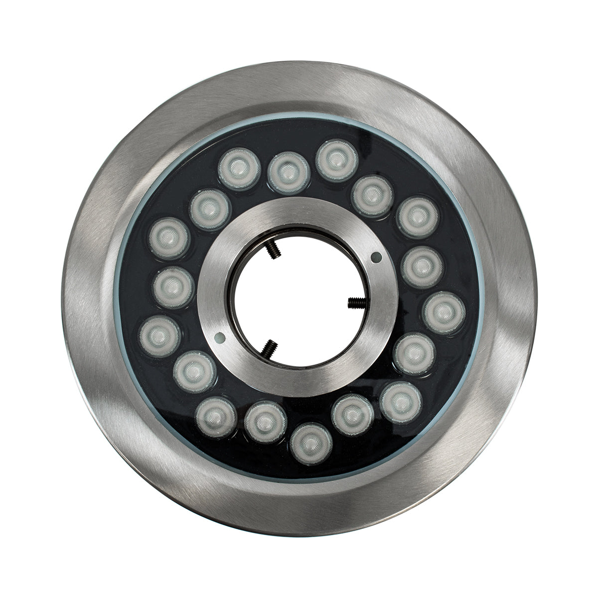 GloboStar® UNDERWATER-DENIS 90443 Υποβρύχιο Χωνευτό Φωτιστικό Σποτ Ειδικό για Σιντριβάνια - Πισίνες - Τζακούζι LED 18W 1530lm 30° DC 24V Αδιάβροχο IP68 Φ21.5 x Υ8cm RGBW DMX512 - Ανοξείδωτο Ατσάλι SS304 - 3 Years Warranty - ledmania.gr