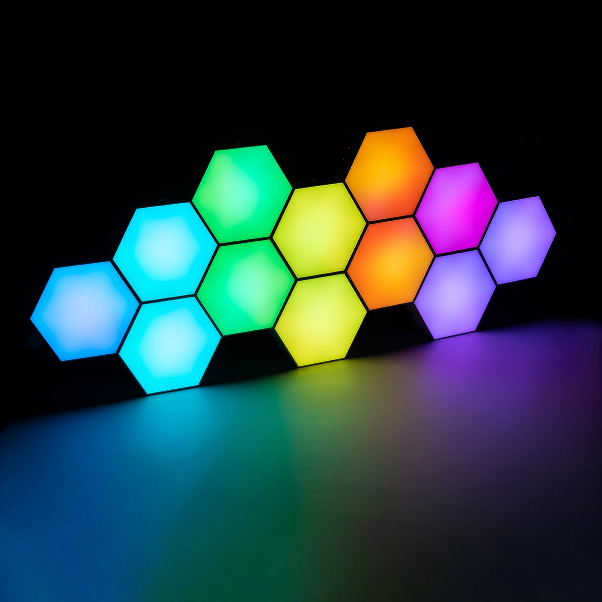 GloboStar® DIGIOCTA 90449 Σετ 12 Ψηφιακων LED RGB Φωτιστικών Κυψελών με Ψηφιακό Controller με WiFi Smart APP & Ασύρματο Χειριστήριο RF 2.4Ghz - LED SMD 5050 18W/Σετ 168PIXEL/Σετ 1440lm/Σετ 120° DC 5V με USB 2.0 IP20 Πολύχρωμο RGB - Dimmable - Μ10.5 x Π... - ledmania.gr