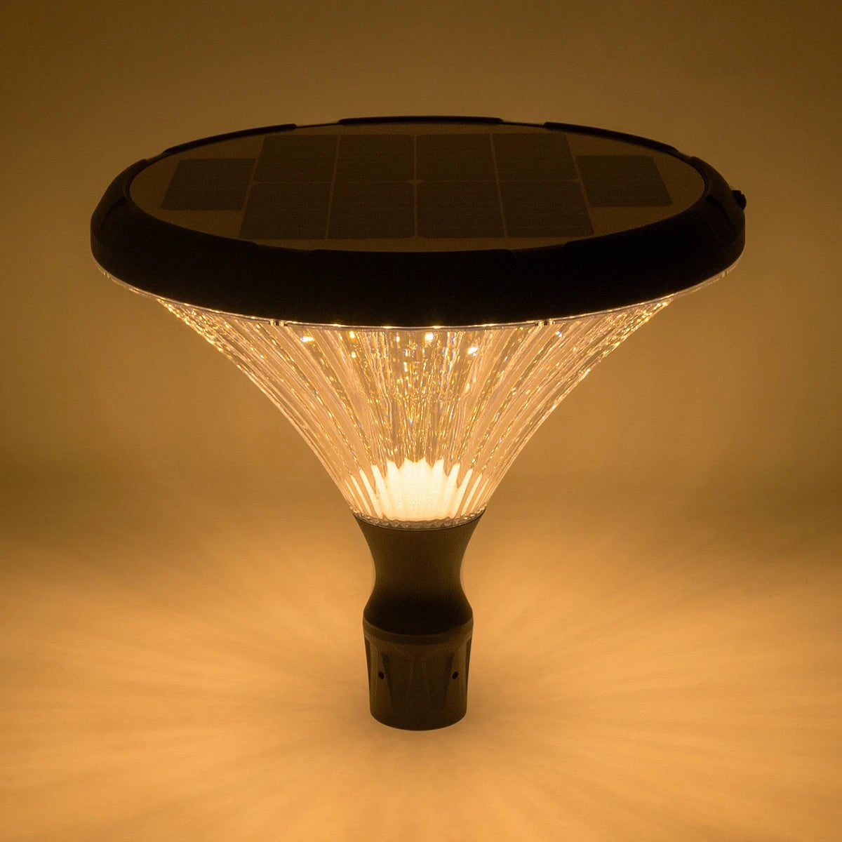 GLOBOSTAR® SQUARE 90503 Φωτιστικό Κεφαλής Post Top Πλατείας/Πάρκου/Κήπου LED 40W 1600lm 120° DC 5V με Ενσωματωμένο Φωτοβολταϊκό Panel 5V 25W & Επαναφορτιζόμενη Μπαταρία Li-ion 3.2V 30000mAh με Αισθητήρα Κίνησης-Ημέρας-Νύχτας Αδιάβροχο IP65 Θερμό Λευκό ...