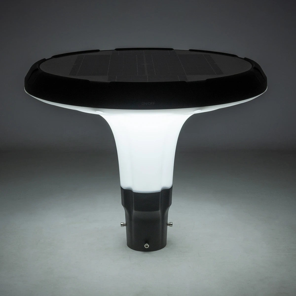 Globostar® SQUARE 90504 Φωτιστικό Κεφαλής Post Top Πλατείας/Πάρκου/Κήπου LED 25W 1000lm με Ανιχνευτή Κίνησης και Αισθητήρα Νυχτός IP65 Ψυχρό Λευκό 6000K - 2 Χρόνια Εγγύηση