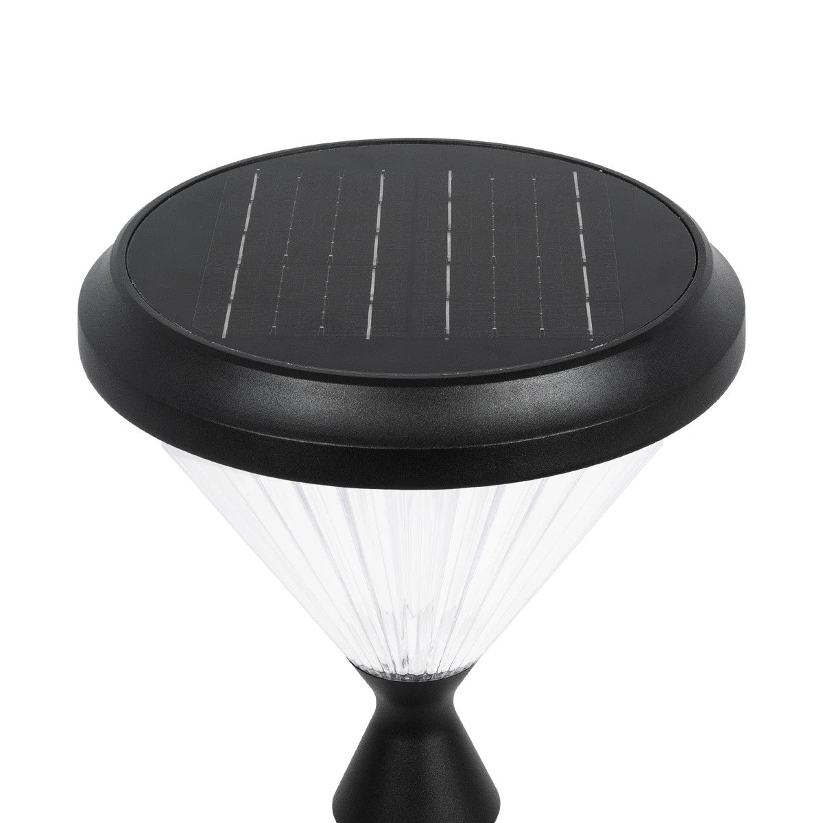 GLOBOSTAR® VEGGIE 90522 Φωτιστικό Κολωνάκι Κήπου LED 10W 500lm 120° με Ενσωματωμένο Φωτοβολταϊκό Panel 6V 2W & Επαναφορτιζόμενη Μπαταρία Li-ion 3.2V 6000mAh με Αισθητήρα Ημέρας-Νύχτας Αδιάβροχο IP65 Ψυχρό Λευκό 6000K - Sanan SMD Chip - Μαύρο - Μ26 x Π2...