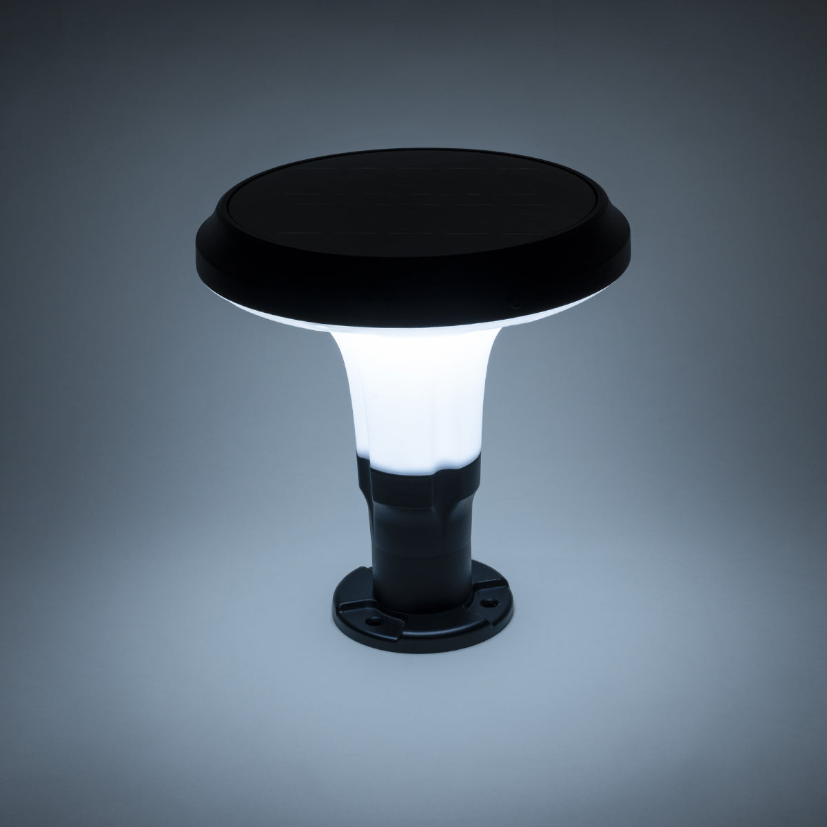 GLOBOSTAR® WHISPER 90535 Φωτιστικό Κολωνάκι Κήπου LED 10W 500lm 120° με Ενσωματωμένο Φωτοβολταϊκό Panel 6V 2W & Επαναφορτιζόμενη Μπαταρία Li-ion 3.2V 1800mAh με Αισθητήρα Ημέρας-Νύχτας Αδιάβροχο IP65 Ψυχρό Λευκό 6000K - Sanan SMD Chip - Γκρι Ανθρακί - ...