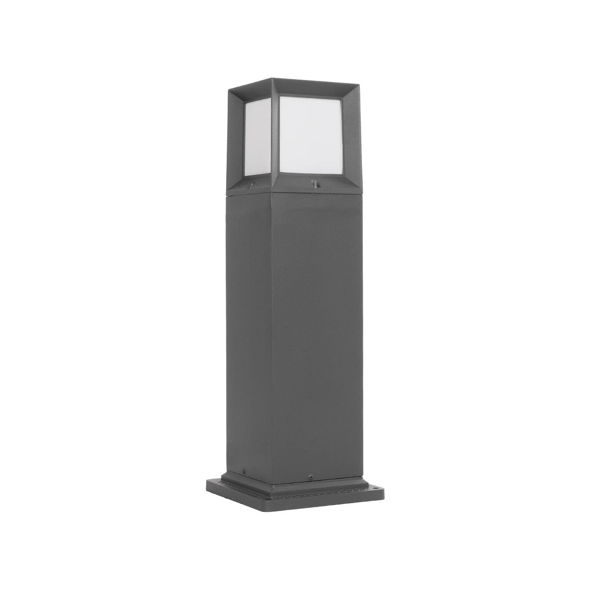 GLOBOSTAR® PALASO 90547 Φωτιστικό Κολωνάκι Κήπου με Ντουί 1 x E27 AC 220-240V Αδιάβροχο IP65 - Γκρι Ανθρακί - Μ20 x Π20 x Υ60.5cm - ledmania.gr