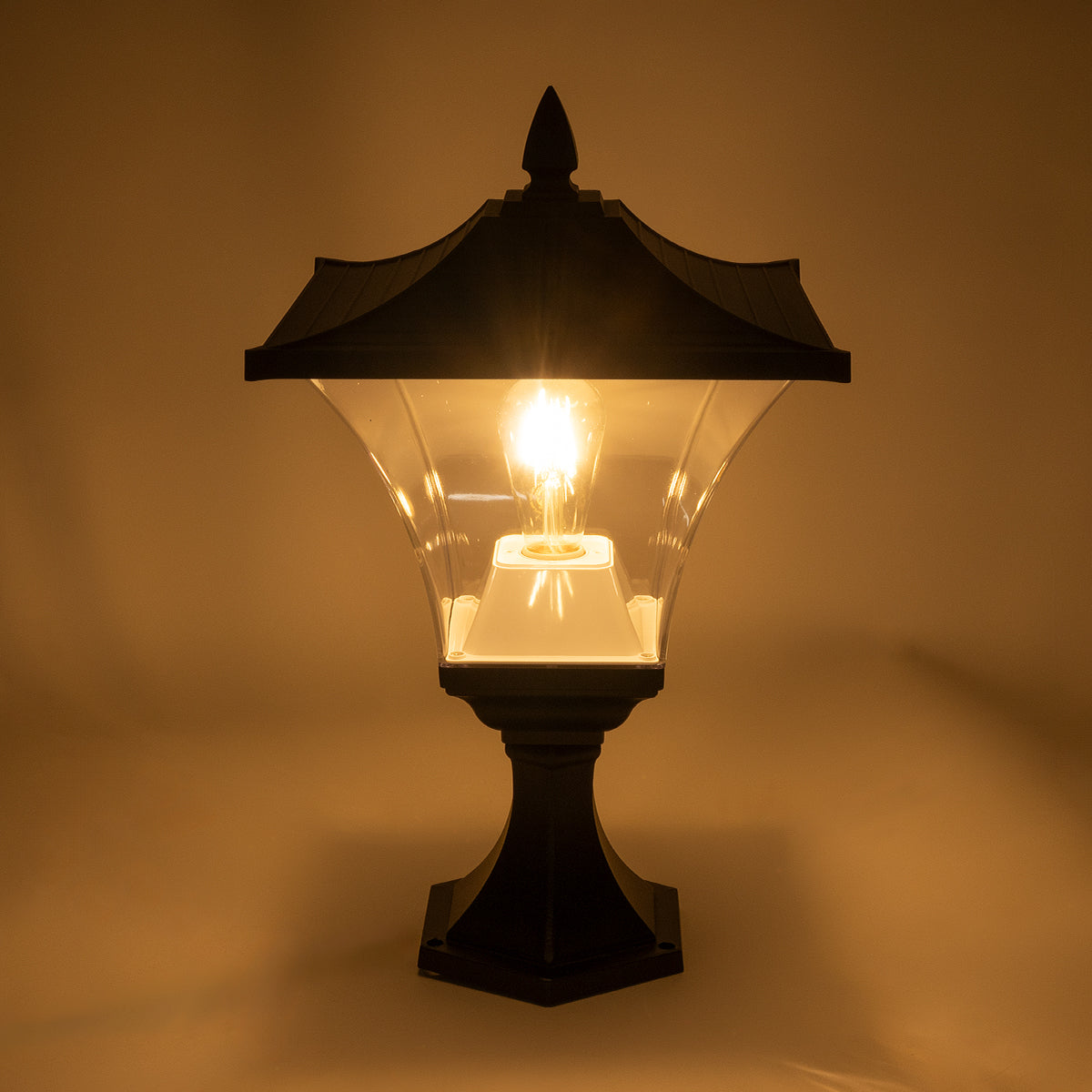 GLOBOSTAR® DIRAHIO 90552 Φωτιστικό Κολωνάκι Κήπου με Ντουί 1 x E27 AC 220-240V Αδιάβροχο IP65 - Γκρι Ανθρακί Ματ - Μ32 x Π32 x Υ52cm
