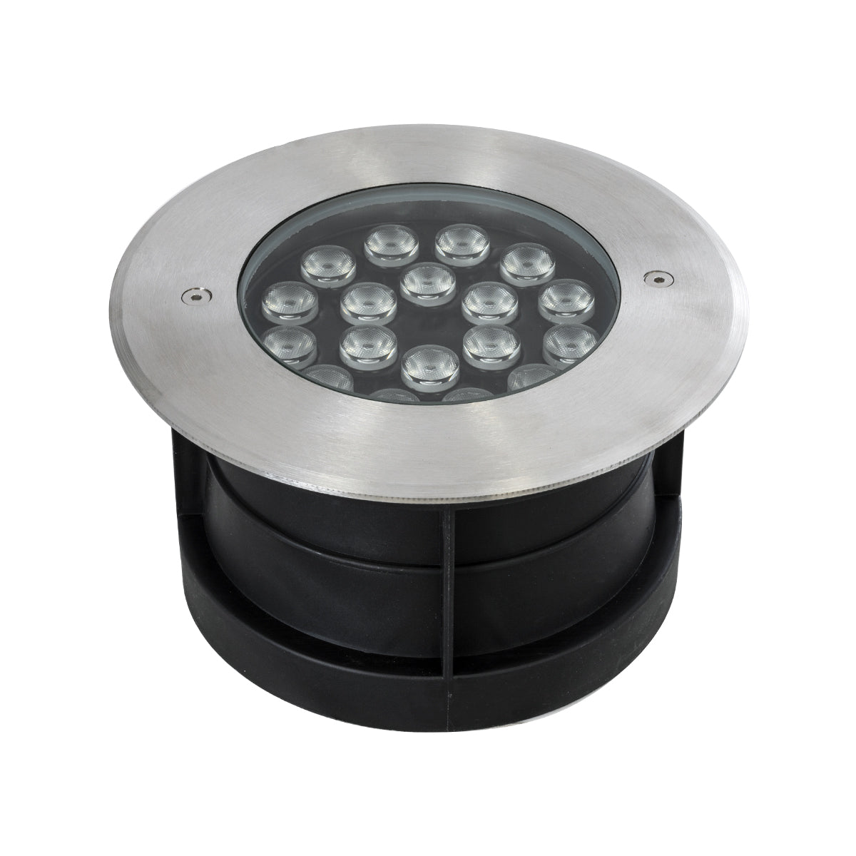 GloboStar® UNDERGROUND-SINA 90572 Χωνευτό Φωτιστικό Σποτ Δαπέδου LED 18W 1710lm 15° DC 24V Αδιάβροχο IP68 Φ20 x Υ11cm Φυσικό Λευκό 4500K - Ανοξείδωτο Ατσάλι - 3 Χρόνια Εγγύηση - ledmania.gr