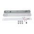 GLOBOSTAR® VIGAS 90611 Γραμμικό Βιομηχανικό Φωτιστικό Σκαφάκι Tri-Proof με Μεταλλικά Clips για 2 x Λάμπες T8 G13 60cm Τύπου Φθορίου LED Τροφοδοσίας Ενός Άκρου 120° AC 220-240V Αδιάβροχο IP65 - Γκρι με Διάφανο Κάλυμμα Πλαστικό PC - Μ66 x Π11.5 x Υ9cm - ledmania.gr