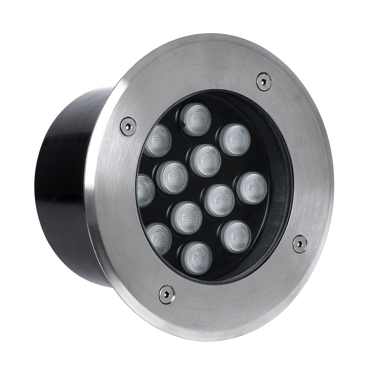 GLOBOSTAR® UNDERGROUND-TINA 90667 Χωνευτό Αρχιτεκτονικο Φωτιστικό Σποτ Δαπέδου LED 12W 1320lm 30° DC 24V Αδιάβροχο IP68 Θερμό Λευκό 2700K Dimmable - Ανοξείδωτο Ατσάλι 304 - Φ16 x Υ9cm / Q14cm - 3 Χρόνια Εγγύηση - ledmania.gr