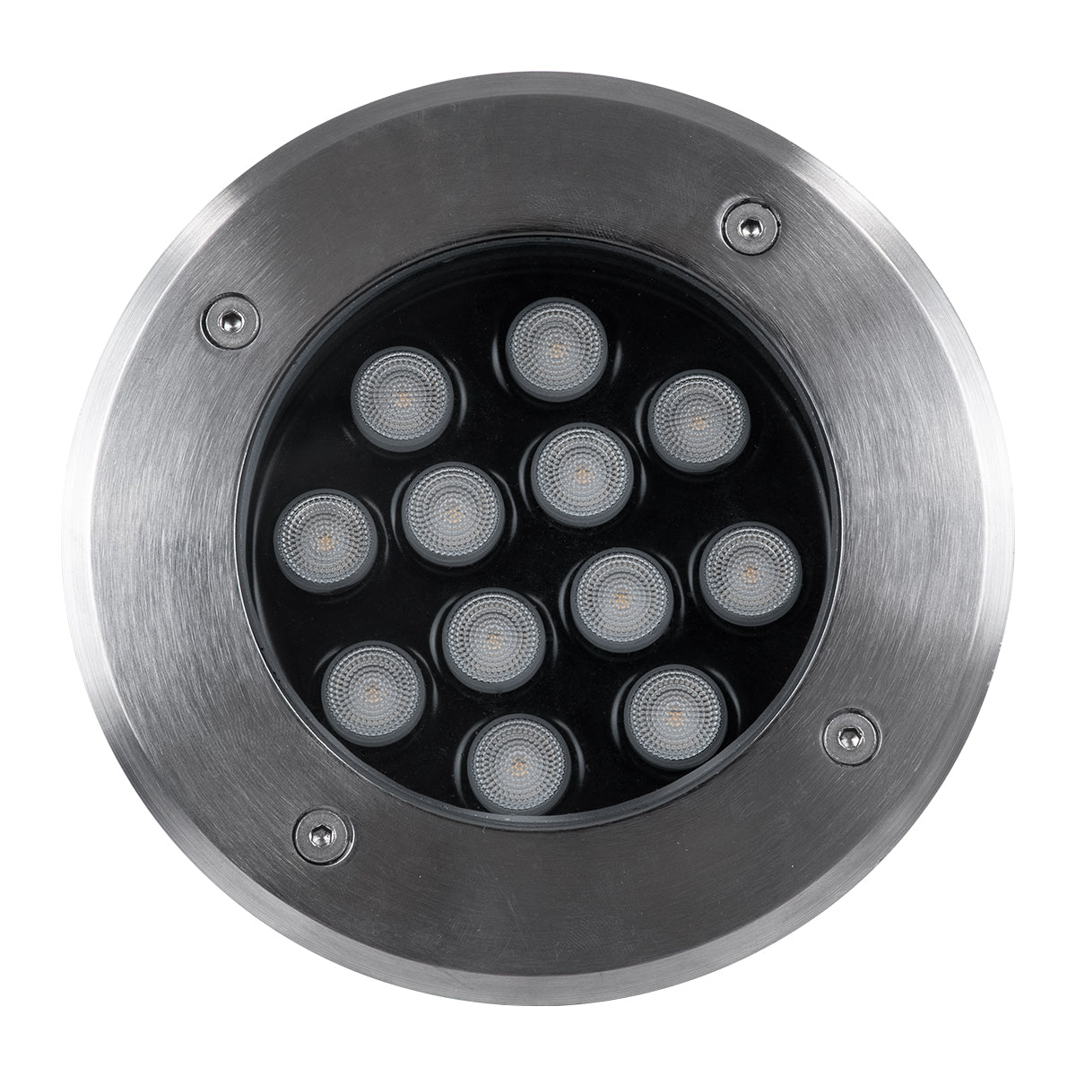 GLOBOSTAR® UNDERGROUND-TINA 90667 Χωνευτό Αρχιτεκτονικο Φωτιστικό Σποτ Δαπέδου LED 12W 1320lm 30° DC 24V Αδιάβροχο IP68 Θερμό Λευκό 2700K Dimmable - Ανοξείδωτο Ατσάλι 304 - Φ16 x Υ9cm / Q14cm - 3 Χρόνια Εγγύηση - ledmania.gr