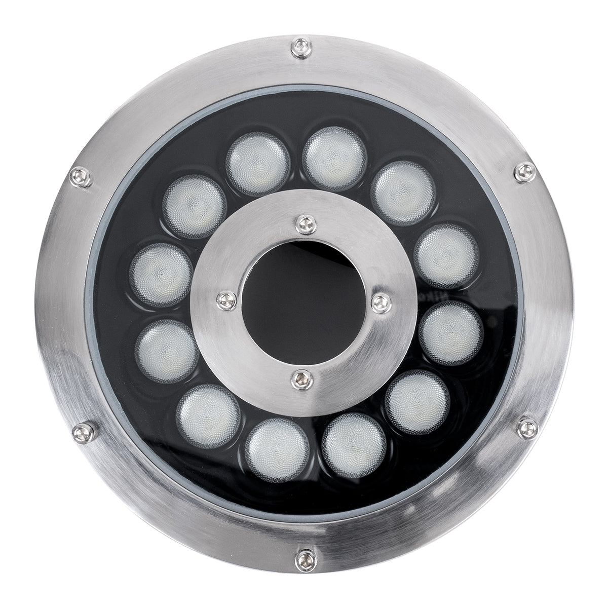 GloboStar® UNDERWATER-FINA 90675 Υποβρύχιο Φωτιστικό Σποτ Ειδικό για Σιντριβάνια LED 9W 945lm 30° DC 24V Αδιάβροχο IP68 Φ16 x Υ8cm Πολύχρωμο RGBW DMX512 - Ανοξείδωτο Ατσάλι - 3 Χρόνια Εγγύηση - ledmania.gr