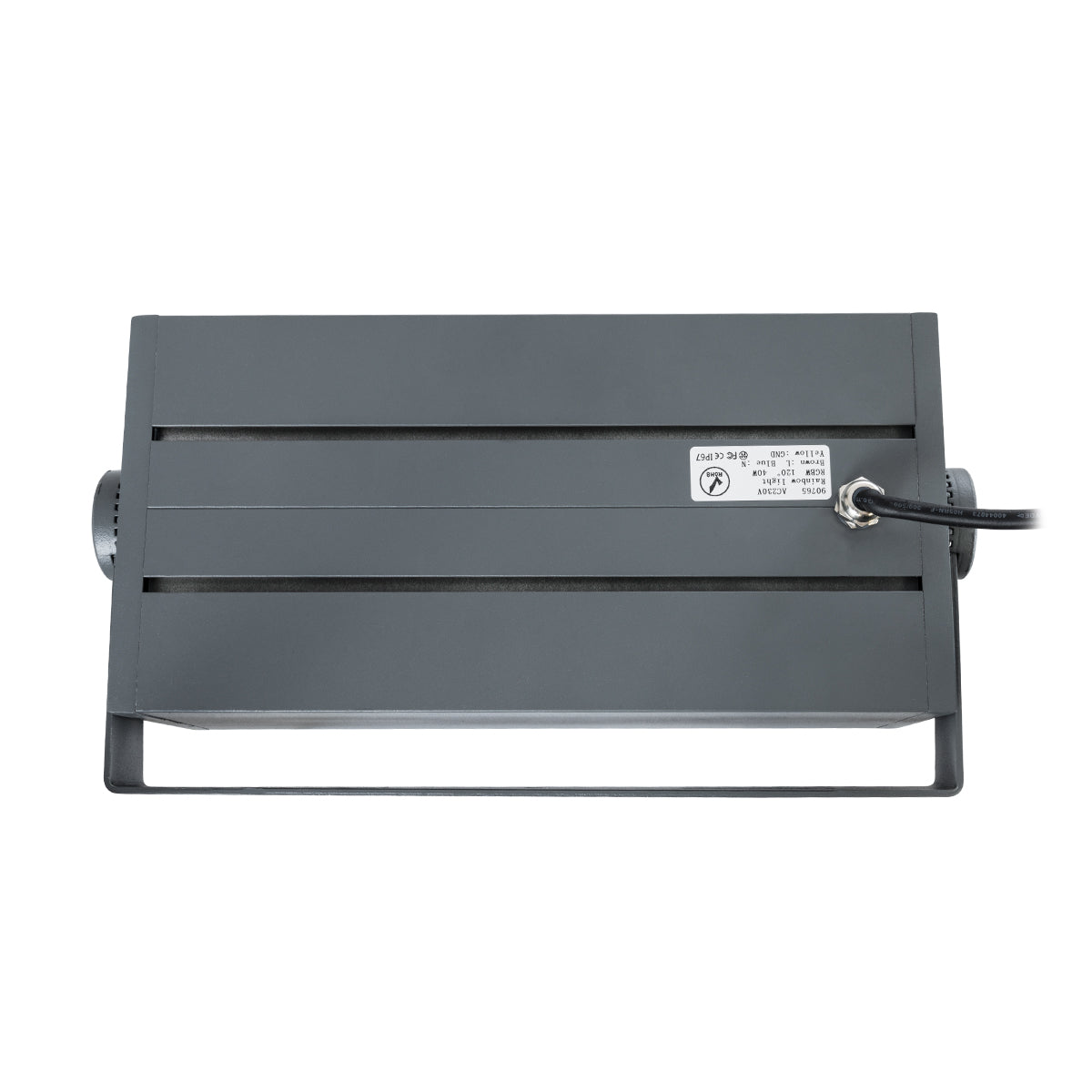 GLOBOSTAR® FLOODKENA 90765 Προβολέας Σποτ Wall Washer LED 40W 3400lm 120° AC 220-240V Αδιάβροχο IP67 Πολύχρωμο RGBW - Bridgelux SMD Chip - Γκρι Ανθρακί - Μ31 x Π10 x Υ17cm - 3 Χρόνια Εγγύηση