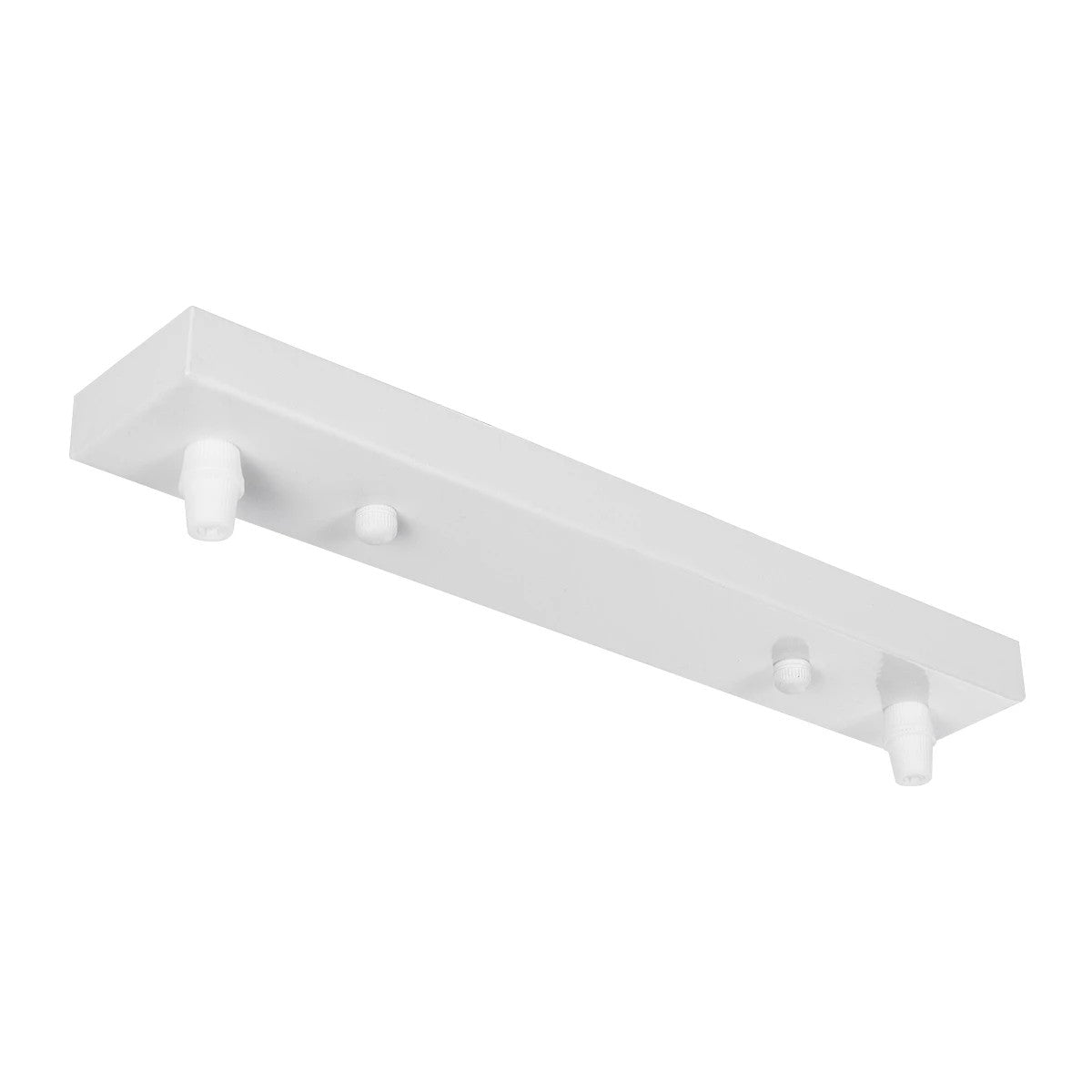 GLOBOSTAR® WALLBASE 77520 Γραμμική Μεταλλική Ροζέτα για Κρέμαση 2 Φωτιστικών - Λευκό - Μ30 x Π5 x Υ4cm - ledmania.gr