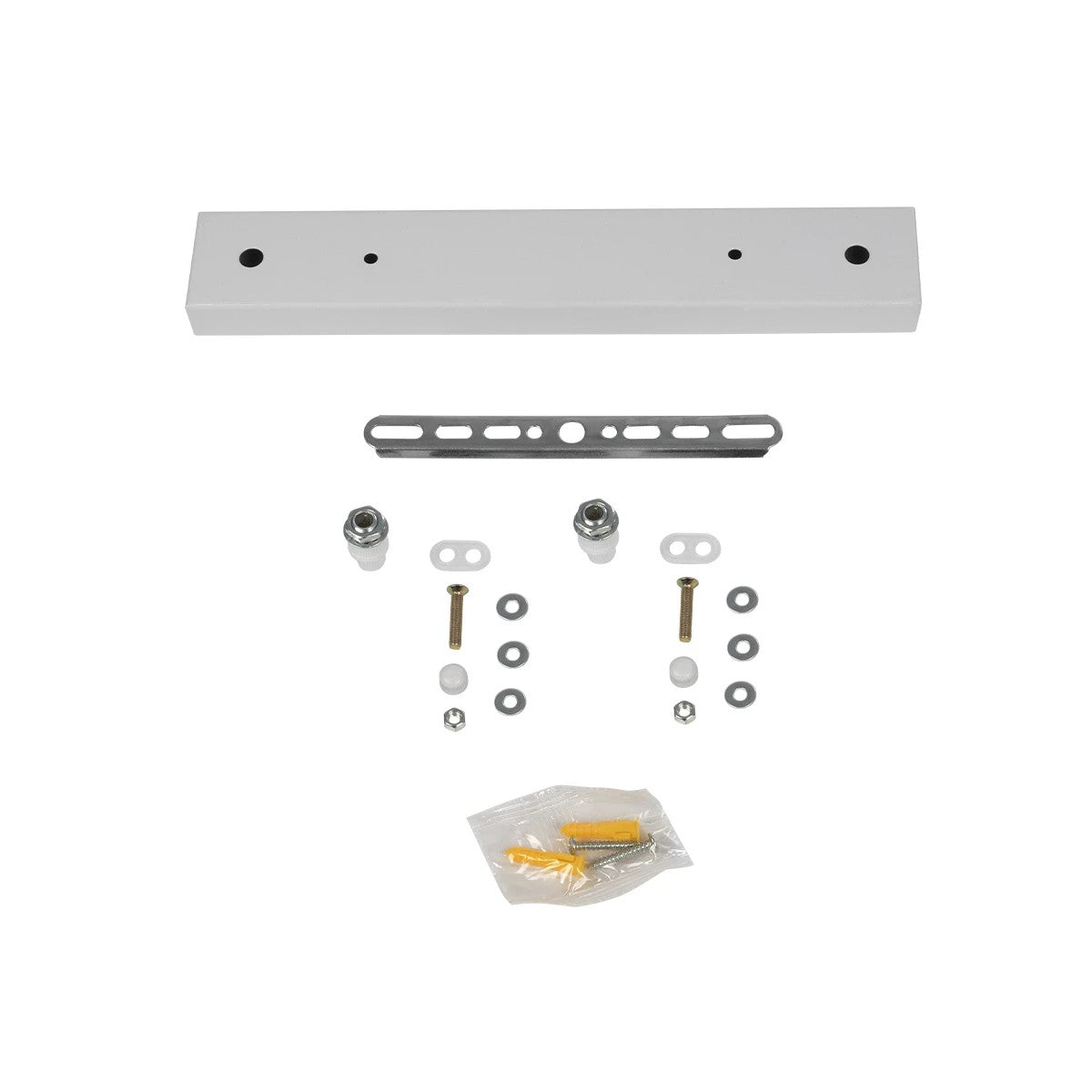 GLOBOSTAR® WALLBASE 77520 Γραμμική Μεταλλική Ροζέτα για Κρέμαση 2 Φωτιστικών - Λευκό - Μ30 x Π5 x Υ4cm - ledmania.gr