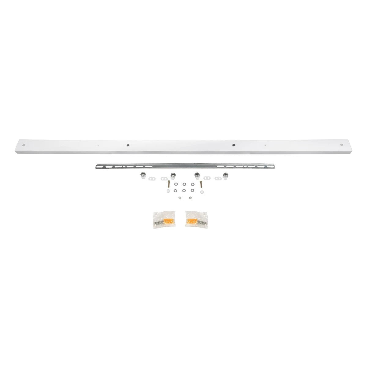 GLOBOSTAR® WALLBASE 77524 Γραμμική Μεταλλική Ροζέτα για Κρέμαση 4 Φωτιστικών - Λευκό - Μ120 x Π5 x Υ2cm - ledmania.gr