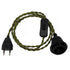 GLOBOSTAR® WHIP 91031 Μοντέρνο DIY Φωτιστικό με Πλεκτό Καλώδιο, Ντουί 1 x E27, Διακόπτη On/Off & Πρίζα AC 220-240V IP20 - Χακί & Μαύρο - Μ150 x Π5.8 x Υ5.8cm