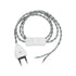 GLOBOSTAR® WHIP 77674 Μοντέρνο DIY Πλεκτό Καλώδιο με Διακόπτη On/Off AC 220-240V IP20 - Γκρι & Λευκό - Μ150 x Π2.7 x Υ1.9cm