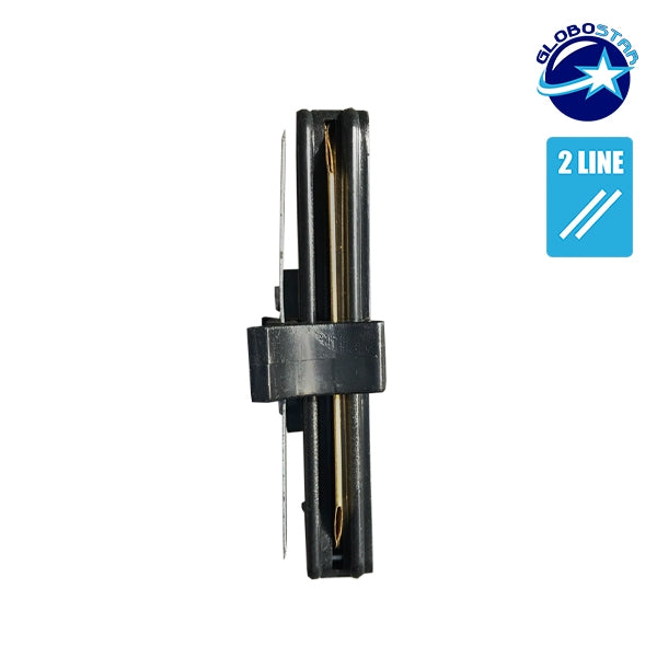 Globostar S-40033 Μονοφασικός Connector 2 Καλωδίων Συνδεσμολογίας Γιώτα (Ι) για Μαύρη Ράγα Οροφής - ledmania.gr