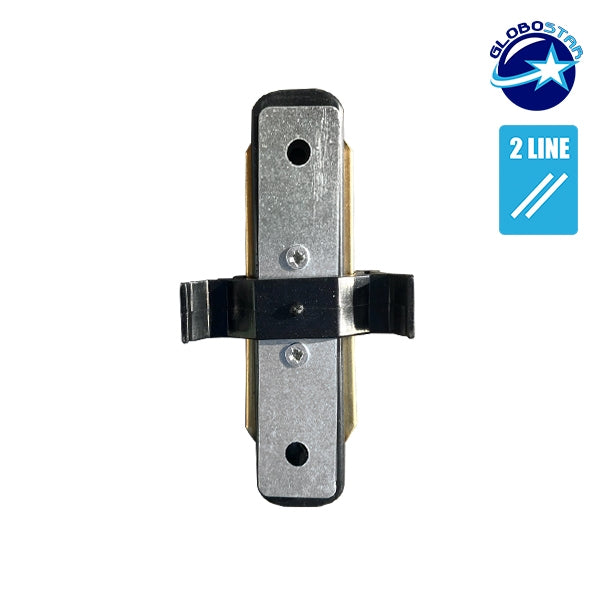 Globostar S-40033 Μονοφασικός Connector 2 Καλωδίων Συνδεσμολογίας Γιώτα (Ι) για Μαύρη Ράγα Οροφής - ledmania.gr