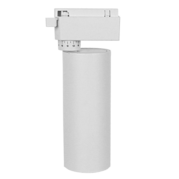 Globostar S-40018 Μονοφασικό Bridgelux COB LED Λευκό Φωτιστικό Σποτ Ράγας 20W 230V 2400lm 30° Θερμό Λευκό 3000k - ledmania.gr