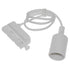 GloboStar S-40055 Διφασικός Connector 3 Καλωδίων με 1 Μέτρο Υφασμάτινο Καλώδιο και Ντουί E27 για Λευκή Ράγα Οροφής - ledmania.gr