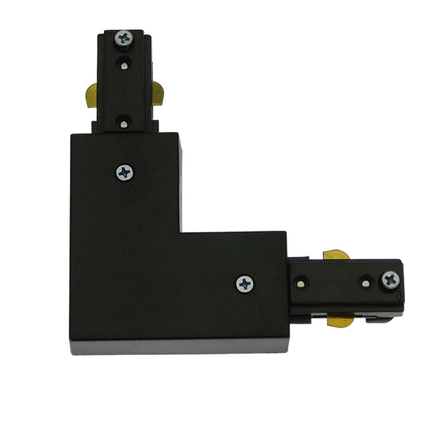 GloboStar S-40048 Διφασικός Connector 3 Καλωδίων Συνδεσμολογίας Ελ (L) για Μαύρη Ράγα Οροφής - ledmania.gr