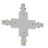GloboStar S-40051 Διφασικός Connector 3 Καλωδίων Συνδεσμολογίας Cross (+) για Λευκή Ράγα Οροφής - ledmania.gr