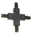 GloboStar S-40052 Διφασικός Connector 3 Καλωδίων Συνδεσμολογίας Cross (+) για Μαύρη Ράγα Οροφής - ledmania.gr