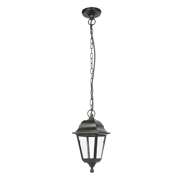 KEVIN LANTERN HANGING 1XE27 BLACK IP44 - ledmania.gr
