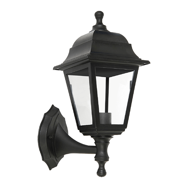 KEVIN LANTERN UPWARD 1XE27 BLACK IP44 - ledmania.gr