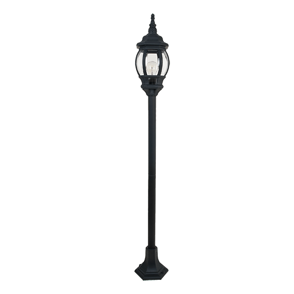JAMES LANTERN STAND 1XE27 BLACK H1320 IP44 - ledmania.gr