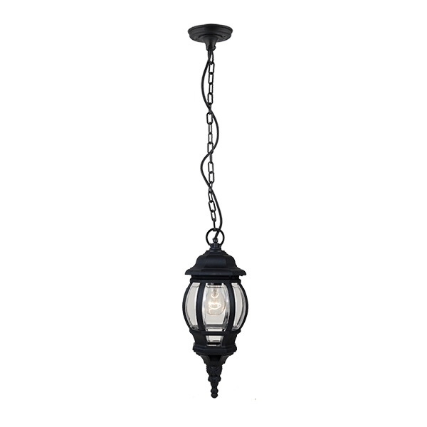 JAMES LANTERN HANGING 1XE27 BLACK IP44 - ledmania.gr