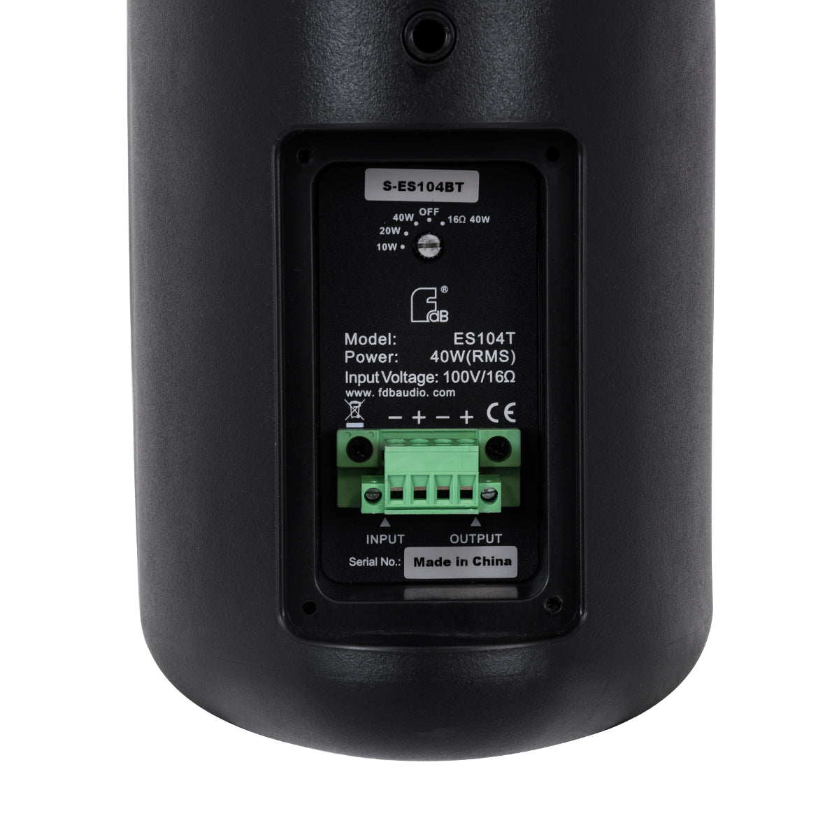 GLOBOSTAR® FDB ES104BT 98000 Επιτοίχιο Παθητικό Ηχείο Εγκαταστάσεων με Μετασχηματιστή 100V & 16Ω - 80W RMS (160W Peak) - 1 x 4" Inches LF & 1 x 0.8" Inches HF - Αδιάβροχο IP46 - Μαύρο - Μ14 x Π17 x Υ23cm - Σετ 2 Τεμαχίων - 2 Χρόνια Εγγύηση - ledmania.gr