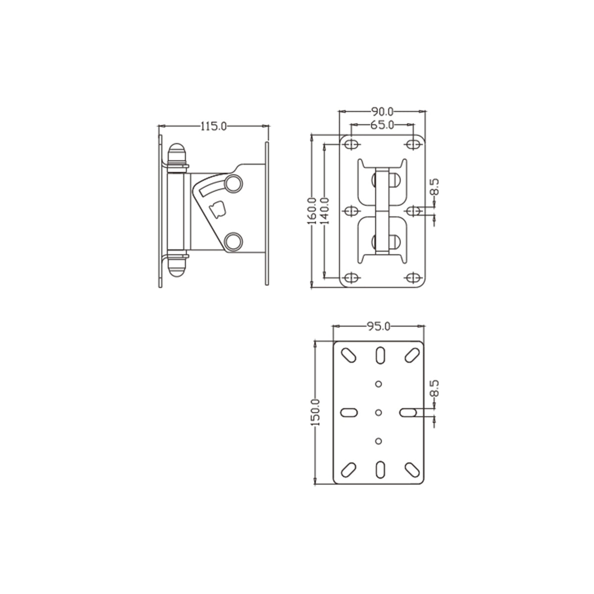 GLOBOSTAR® FDB WB2 98030 Επιτοίχια Ρυθμιζόμενη Βάση για Τοποθέτηση Συστήματος Κολωνάτων Ηχείων - IP20 - Μαύρο - Μ9.5 x Π11.5 x Υ16cm - Σετ 2 Τεμαχίων - ledmania.gr