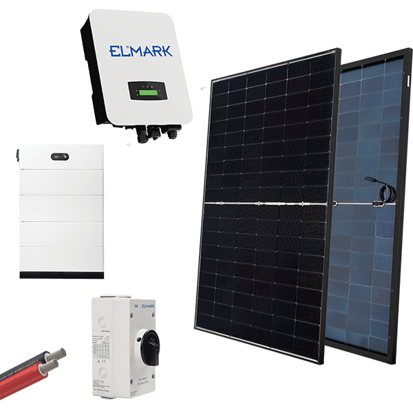 HYBR. SOLAR SYSTEM 3P/10kW 430W PANELS WITH BATT. - ledmania.gr