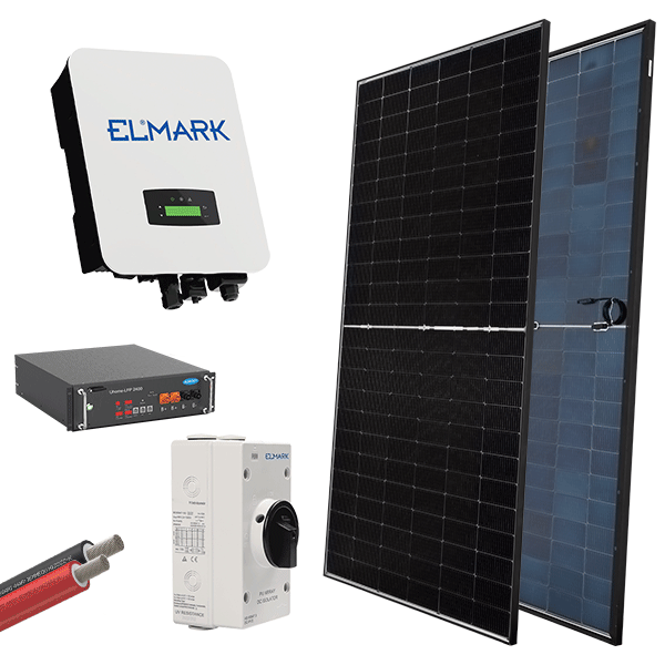 HYBR. SOLAR SYSTEM 1P/3KW 580W PANELS WITH BATT. - ledmania.gr