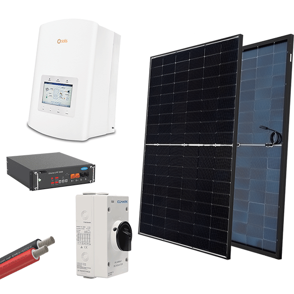 HYBR. SOLAR SYSTEM 1P/3.6kW 430W PANELS WITH BATT. - ledmania.gr