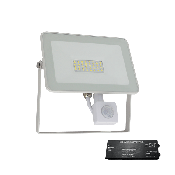 VEGA SLIM SMD 50W LED FLOODLIGHT WITH SEN WHITE+EM - ledmania.gr