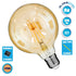 GloboStar® 99043 Λάμπα E27 G125 Γλόμπος LED LONG FILAMENT 8W 840 lm 320° AC 85-265V Edison Retro με Μελί Γυαλί Ultra Θερμό Λευκό 2200 K Dimmable - ledmania.gr