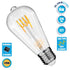 GloboStar® 99140 Λάμπα E27 ST64 Αχλάδι LED SOFT T SPIRAL FILAMENT 6W 510 lm 320° AC 85-265V Edison Retro με Διάφανο Γυαλί Θερμό Λευκό 2700 K Dimmable - ledmania.gr