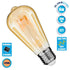 GloboStar® 99141 Λάμπα E27 ST64 Αχλάδι LED SOFT T SPIRAL FILAMENT 6W 490 lm 320° AC 85-265V Edison Retro με Μελί Γυαλί Ultra Θερμό Λευκό 2200 K Dimmable - ledmania.gr