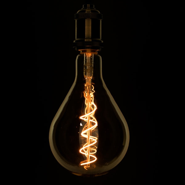GloboStar® 99164 Λάμπα E27 PS30 Cherry LED SOFT SPIRAL FILAMENT 6W 500 lm 320° AC 85-265V Edison Retro με Μελί Γυαλί Ultra Θερμό Λευκό 2200 K Dimmable - ledmania.gr