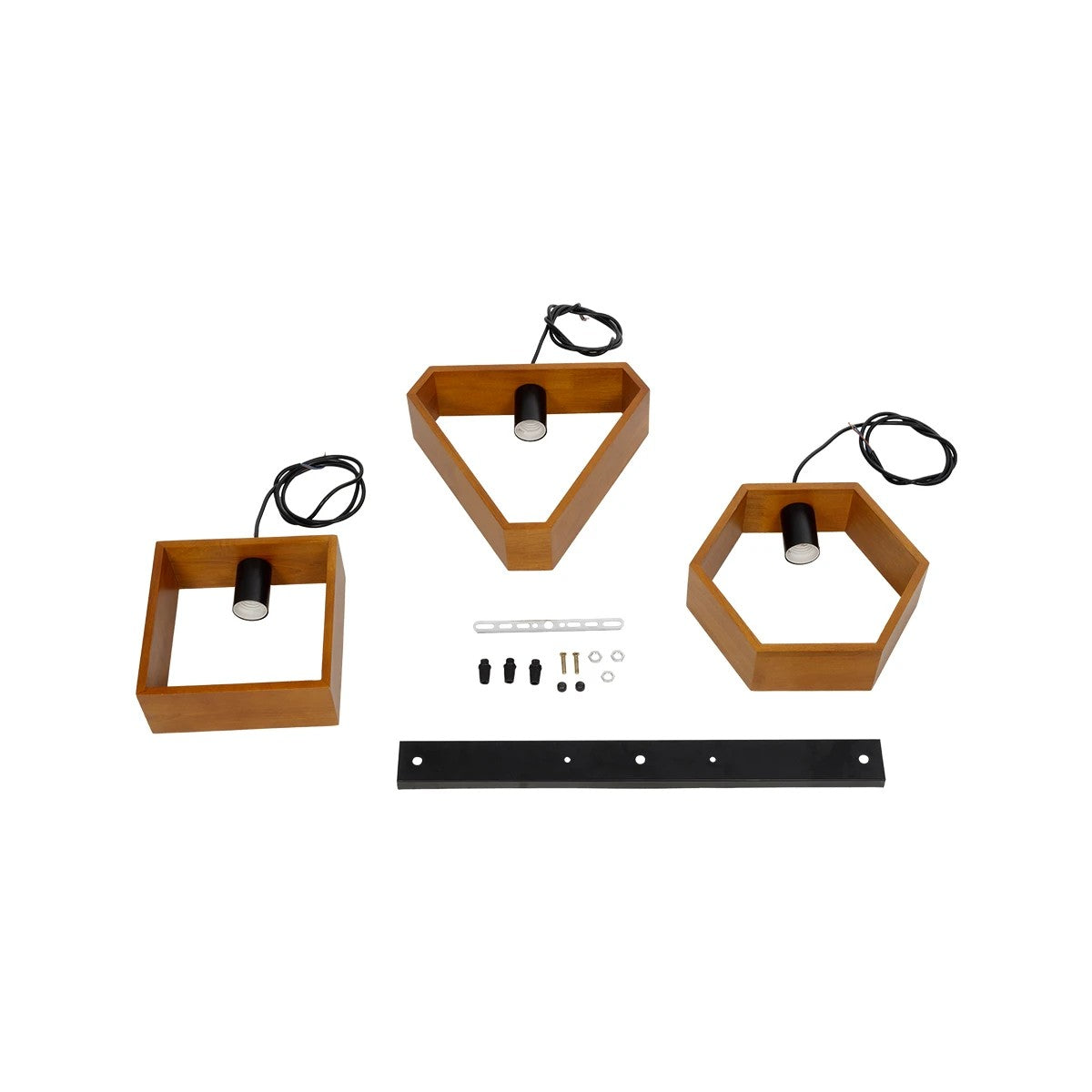 GLOBOSTAR® ELISE 999-0034 Μοντέρνο Κρεμαστό Φωτιστικό Οροφής με Ντουί 3 x E27 AC 220-240V IP20 - Καφέ & Μαύρο - Μ74 x Π9 x Υ40cm - ledmania.gr