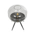 GloboStar® JAVAN 999-0036 Μοντέρνο Επιτραπέζιο Φωτιστικό Πορτατίφ Μονόφωτο 1 x E27 IP20 Διάφανο Γυαλί με Μαύρο Μέταλλο - Μ30 x Π30 x Υ19cm - ledmania.gr