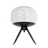 GloboStar® JAVAN 999-0036 Μοντέρνο Επιτραπέζιο Φωτιστικό Πορτατίφ Μονόφωτο 1 x E27 IP20 Διάφανο Γυαλί με Μαύρο Μέταλλο - Μ30 x Π30 x Υ19cm - ledmania.gr