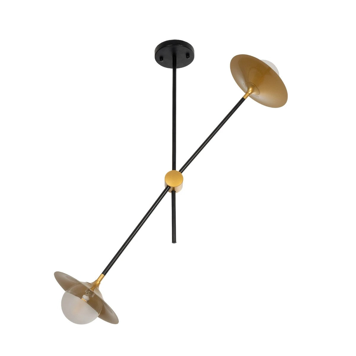 GLOBOSTAR® JOLIET 999-0043 Μοντέρνο Φωτιστικό Οροφής με Ντουί 2 x G9 AC 220-240V IP20 - Μαύρο & Χρυσό - Μ93 x Π20 x Υ106cm
