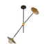 GLOBOSTAR® JOLIET 999-0043 Μοντέρνο Φωτιστικό Οροφής με Ντουί 2 x G9 AC 220-240V IP20 - Μαύρο & Χρυσό - Μ93 x Π20 x Υ106cm