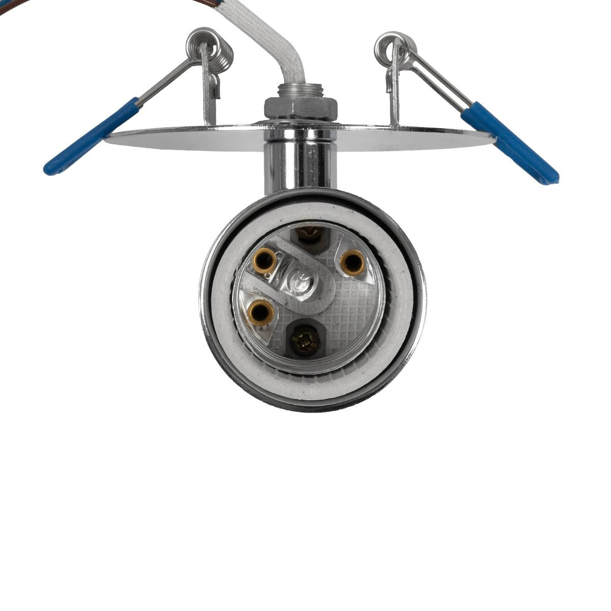 GloboStar® SARA 999-0059 Χωνευτό Φωτιστικό Οροφής Σποτ Μονόφωτο 1 x E27 IP20 Ασημί Μέταλλο - Μ8,5 x Π8,5 x Υ11cm - ledmania.gr